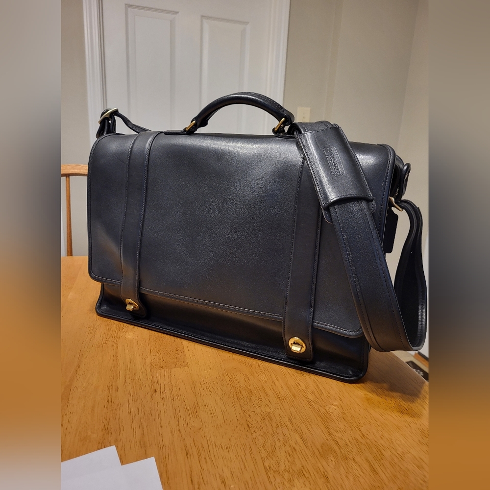 Vintage Coach Briefcase #5274 Essex Black Leather